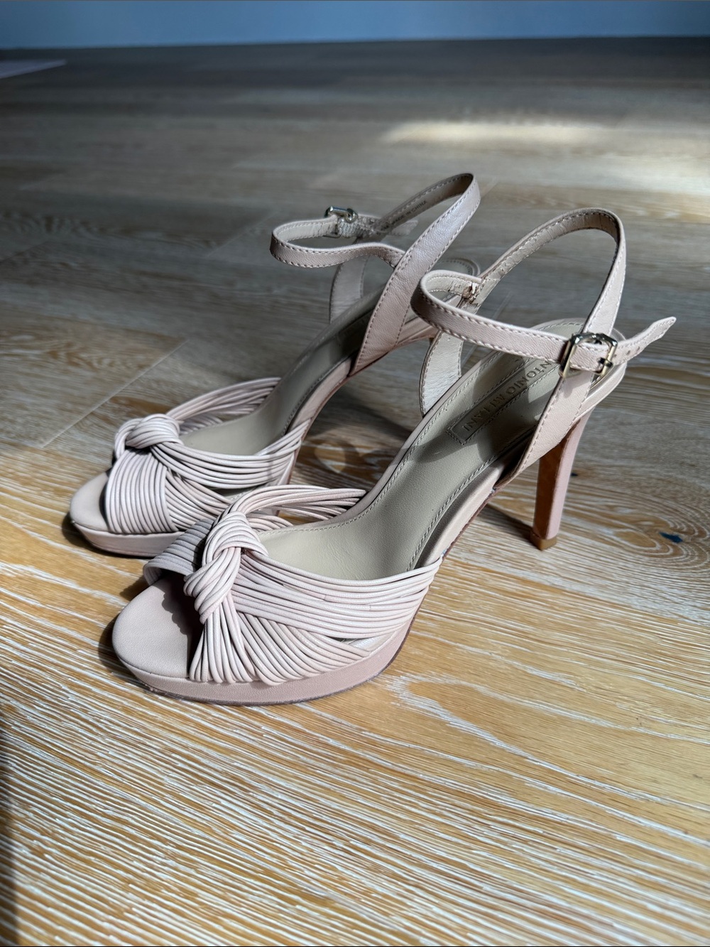 ANTONIO MELANI Blush Knot-Front High Heel Sandals